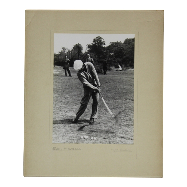 Original Black And White Photo Of Ben Hogan At Carnoustie Mounted On Board