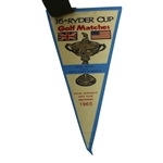 1965 Ryder Cup Souvenir Pennant Banner With Ribbons And Program