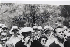 Ben Hogan Signed Black & White Photo of Ben Hogan & Arnold Palmer at 1966 Masters JSA ALOA