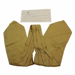 Walter Hagens Personal Ascot Tie & Silver Colored Pin And Note