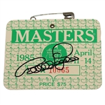Bernhard Langer Signed 1985 Masters Tournament SERIES Badge #A10065 JSA ALOA