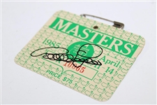 Bernhard Langer Signed 1985 Masters Tournament SERIES Badge #A10065 JSA ALOA