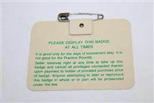 Bernhard Langer Signed 1985 Masters Tournament SERIES Badge #A10065 JSA ALOA