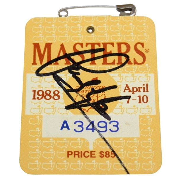 Sandy Lyle Signed 1988 Masters Tournament SERIES Badge #A3493 JSA ALOA