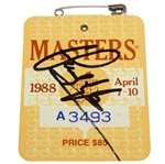 Sandy Lyle Signed 1988 Masters Tournament SERIES Badge #A3493 JSA ALOA