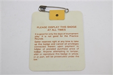 Sandy Lyle Signed 1988 Masters Tournament SERIES Badge #A3493 JSA ALOA