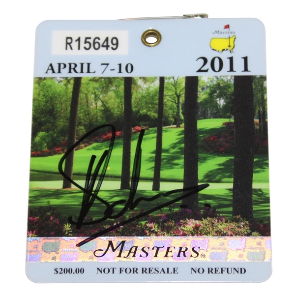 Charl Schwartzel Signed 2011 Masters Tournament SERIES Badge #R15649 JSA ALOA