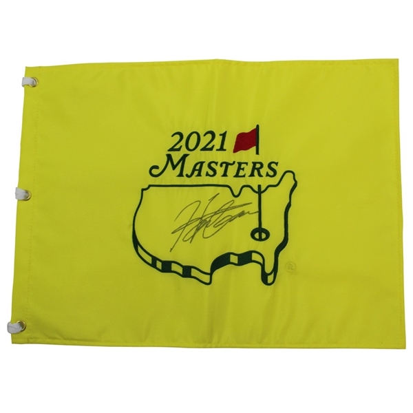 Hideki Matsuyama Signed 2021 Masters Embroidered Flag JSA ALOA