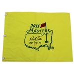 Nick Faldo Signed 2011 Masters Embroidered Flag With Years Won JSA ALOA
