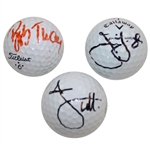 Adam Scott, Bob Tway & Jim Furyk Signed Personal Used Golf Balls JSA ALOA