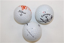 Adam Scott, Bob Tway & Jim Furyk Signed Personal Used Golf Balls JSA ALOA