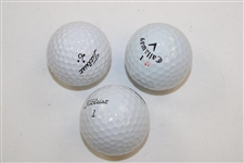 Adam Scott, Bob Tway & Jim Furyk Signed Personal Used Golf Balls JSA ALOA
