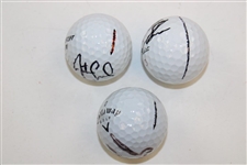 Ernie Els, Henrik Stenson & Justin Leonard Signed Personal Used Golf Balls JSA ALOA