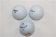 Ernie Els, Henrik Stenson & Justin Leonard Signed Personal Used Golf Balls JSA ALOA