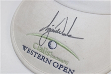 Tiger Woods Signed Cialis Western Open Visor JSA ALOA