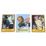 Tom Weiskopf, Curtis Strange, & Bernhard Langer Signed Golf Cards JSA ALOA