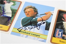 Tom Weiskopf, Curtis Strange, & Bernhard Langer Signed Golf Cards JSA ALOA