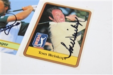 Tom Weiskopf, Curtis Strange, & Bernhard Langer Signed Golf Cards JSA ALOA