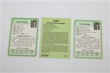 Tom Weiskopf, Curtis Strange, & Bernhard Langer Signed Golf Cards JSA ALOA