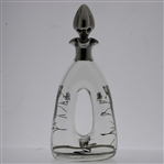 Sterling Silver Overlay Glass Whiskey Decanter
