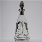Sterling Silver Overlay Glass Whiskey Decanter
