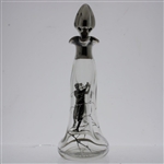 Sterling Silver Overlay Glass Whiskey Decanter