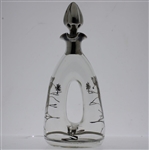 Sterling Silver Overlay Glass Whiskey Decanter