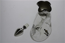 Sterling Silver Overlay Glass Whiskey Decanter