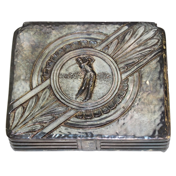 Silver Post Swing Golfer Valuables Box