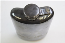 Large Silver Flask With Group of Golfers & Caddie on Green