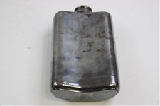 Large Silver Flask With Group of Golfers & Caddie on Green
