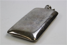Classic 'One Down And Two To Go' Silver Flask