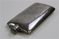 Classic 'One Down And Two To Go' Silver Flask
