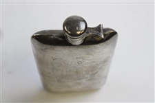 Classic 'One Down And Two To Go' Silver Flask