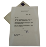 Gene Sarazen Signed Personal Letterhead to Rod Munday w/ Book & PGA in Philly Content - 1950 JSA ALOA