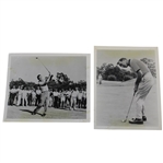 Two (2) Arnold Palmer Original B&W Photos - Post Swing & Putting 