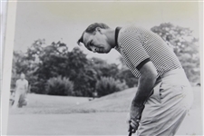 Two (2) Arnold Palmer Original B&W Photos - Post Swing & Putting 