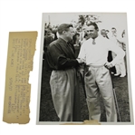 Sam Snead 1937 PGA Championship at Pittsburgh Field Club w/Jimmy Thomson ACME Wire Photo