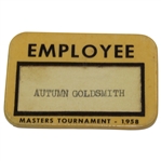 1958 Masters Tournament Employee Badge - Autumn Goldsmith 