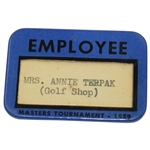 1959 Masters Tournament Employee Golf Shop Badge - Mrs. Annie Terpak