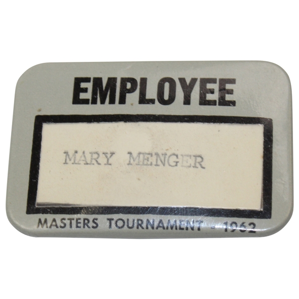 1962 Masters Tournament Employee Badge - Mary Menger
