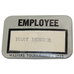 1962 Masters Tournament Employee Badge - Mary Menger