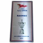 Jon Rahms 2023 US Open LACC Lockeroom 2021 US Open Champion RAHMBO Locker Plate