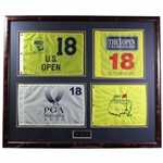 Complete Tiger Woods Signed Tiger Slam Flag Set - Deluxe Framed FULL JSA#XX59202