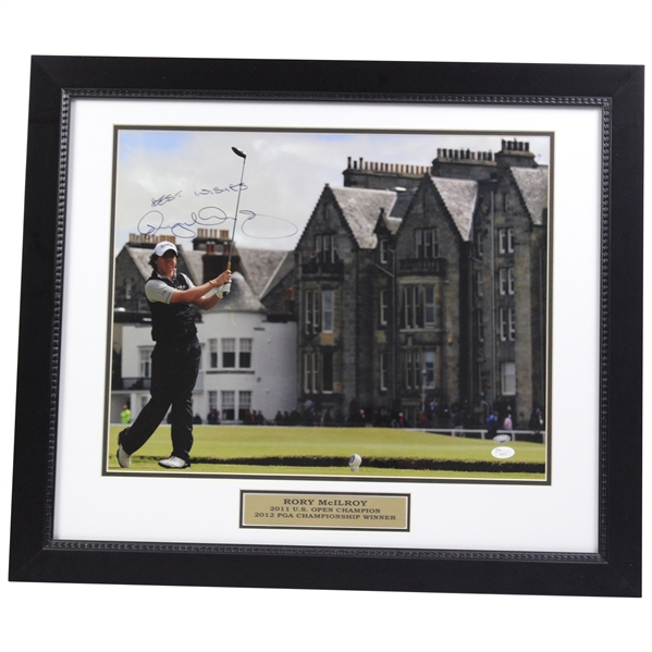 Rory McIlroy Signed St. Andrews Tee Shot Photo - Framed JSA #H58675