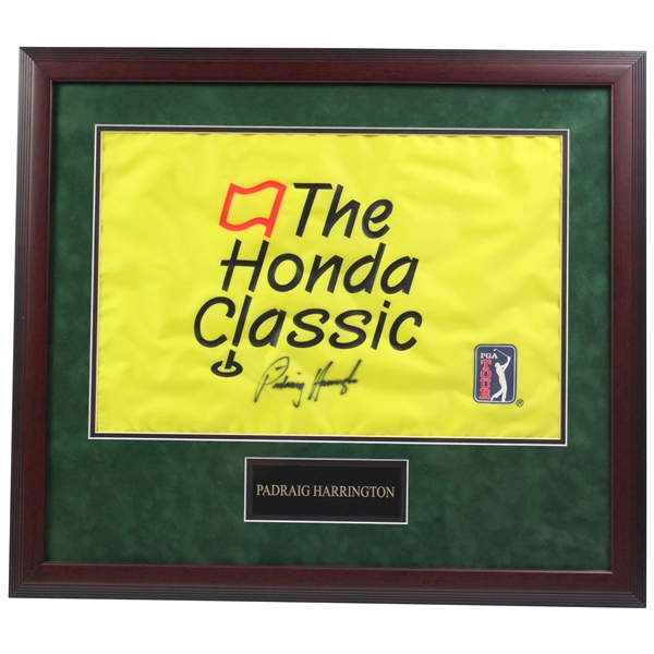 Padraig Harrington Signed Undated The Honda Classic Flag - Framed JSA ALOA