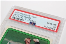 1981 Donruss Golf Jack Nicklaus Statistical Leader Card PSA Graded 10