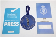 Misc. Royal Birkdale & Royal St. George Open Championship Parking Passes, Pairing Sheets & Bag Tag