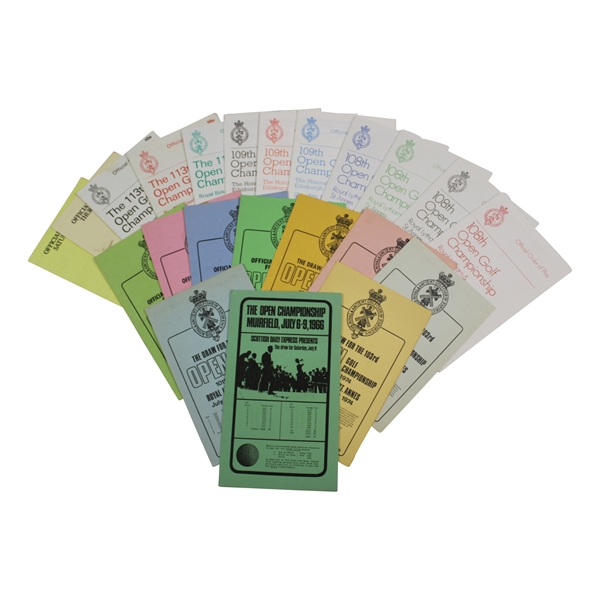 Twenty-Two (22) Misc. The OPEN Championship Order of Play Booklets - 1966-1989