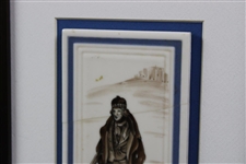 Willie Gunn 'Caddie Willie' Hand Painted Tile By Artist Margaret Downs